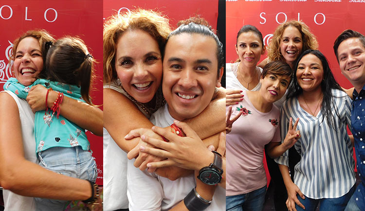 Lucero se toma fotos con fans