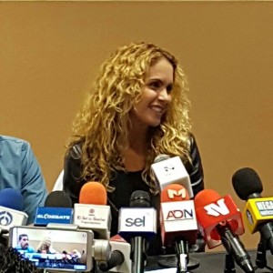 Lucero en conferencia de prensa en Culiacán Sinaloa
