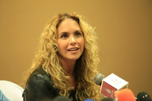 Lucero en conferencia de prensa en Culiacán Sinaloa